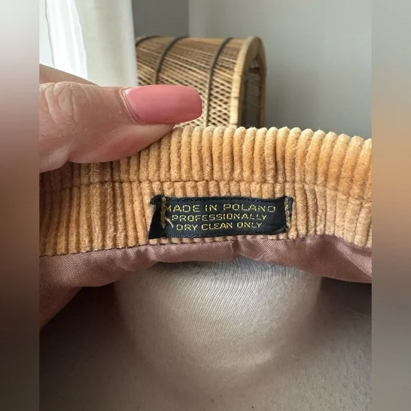 Vintage Tan Corduroy Double-Breasted Blazer